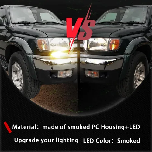 Vista 5 de Lámpara de Marcador Lateral LED para Faros Delanteros, Luz de Circulacion Diurna en Ámbar, Señal de Giro Secuencial Compatible con Toyota 4Runner