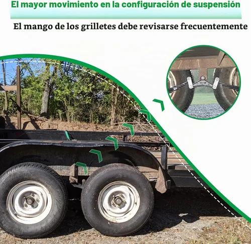 Vista 3 de Kit de grillete de remolque Racewill (correas de grillete de remolque de 2-1/4" 225), utilizado en sistemas de eje doble, kit de remolque de eje