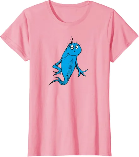Vista 13 de Dr. Seuss Blue Fish Character - Camiseta con licencia oficial Negro