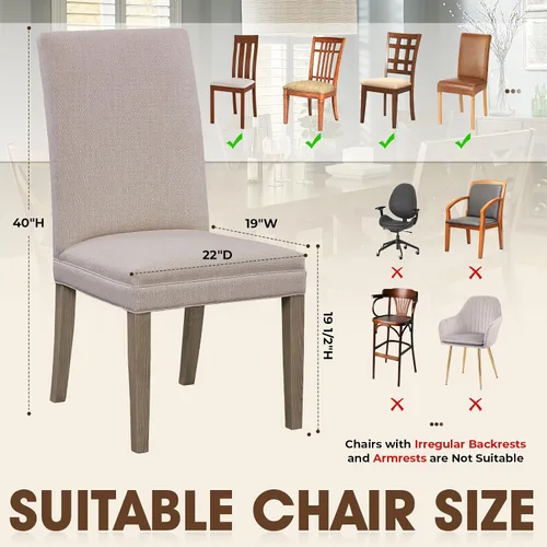 Vista 5 de Zipcase Paquete de 2 fundas transparentes de cobertura total de plástico para sillas de comedor - Protectores de silla de PVC de servicio pesado