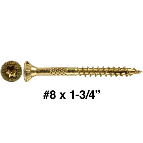 Vista 95 de 8 x 1 revestimiento exterior recubierto de bronce, tornillo de madera multiusos compatible con ACQ, cabeza plana Torx/Star Drive de 1 libra, 288