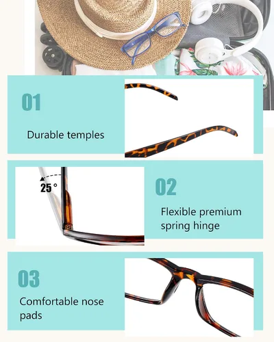 Vista 3 de Umigy Paquete de 24 lentes de lectura a granel, lentes de lectura para hombres y mujeres, lentes de lectura, lentes de lectura, lentes ligeros
