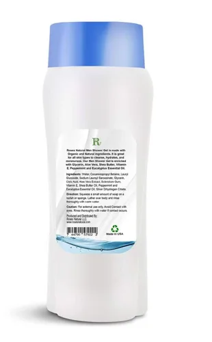 Vista 2 de Roses Natural Men Gel de ducha natural (menta y eucalipto, 13.5 onzas)