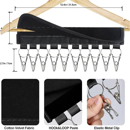 Vista 6 de Organizador de sombreros para percha y armario de habitación, 1 paquete de clips de almacenamiento para colgar sombreros de béisbol, gorras