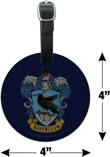 Vista 6 de Harry Potter Ravenclaw - Placa de identificación de piel redonda con escudo pintado