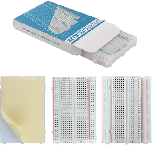 Vista 7 de Kit básico de inicio Smraza con tablero de pruebas, fuente de alimentación, cables de puente, resistencias, LED, compatible con Arduino R3