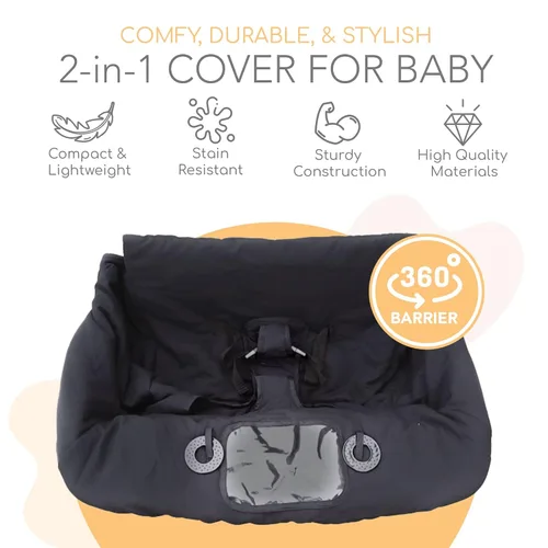 Vista 2 de Binxy Baby Funda para silla alta 2 en 1 y funda para carrito de compras para bebé, funda cómoda para carrito de comestibles, funda de carrito