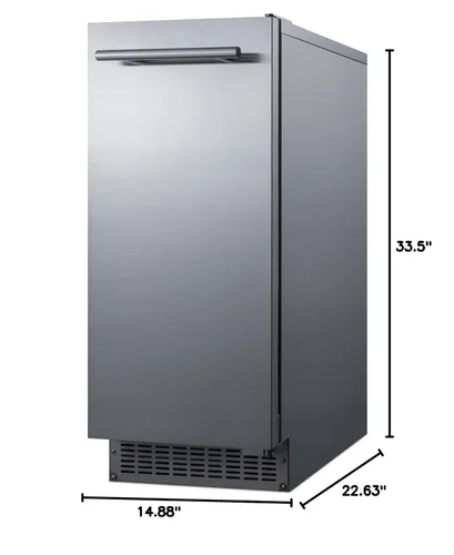 Vista 7 de Summit Appliance BIM68OSPUMP - Máquina de hielo integrada de acero inoxidable de 15 pulgadas y 62 libras