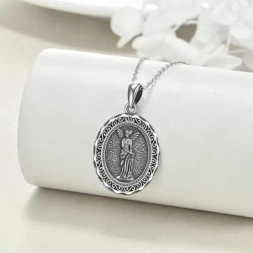 Vista 4 de AXELUNA Greek Goddess Necklace Sterling Silver Artemis Goddess of The Hunting Mythology Jewelry for Women Gifts