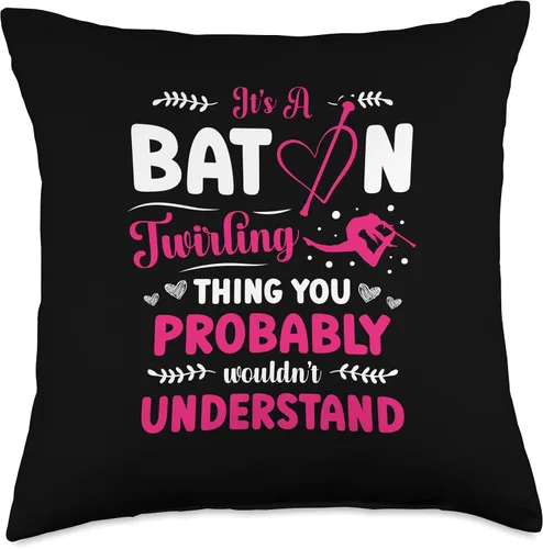 Vista 4 de Baton Twirling Gift For Women Majorette It's A Baton Twirling Thing You Probably Don't Understand, 16 x 16 pulgadas, multicolor