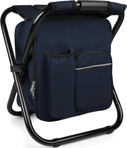 Vista 24 de Kikerike Silla enfriadora de taburetes tipo mochila resistente de 200 libras de carga máxima, portátil, ligera, plegable, para pesca, camping, caza