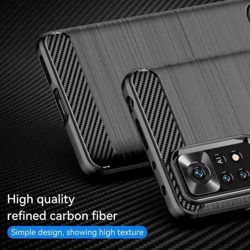 Vista 2 de Funda de teléfono para Redmi Note 11 Pro 4G/5G/Note 11E Pro/Redmi Note 12 Pro 4G, fibra de carbono, a prueba de golpes, resistente a los arañazos