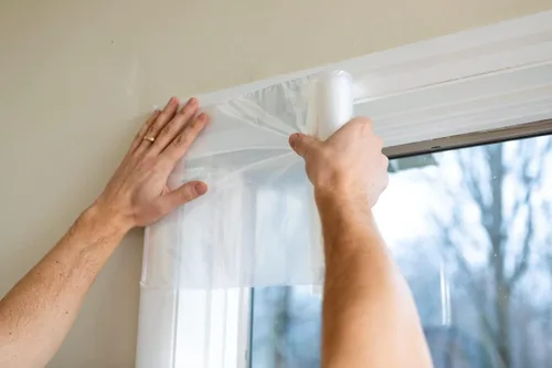 Vista 5 de Duck Kit de aislamiento de ventanas de marca – Kit de sellado de invierno para hasta 10 ventanas – Película retráctil enrollada se corta a medida