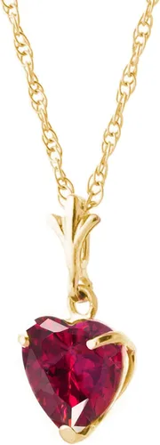 Vista 3 de Galaxy Gold GG Collar de oro macizo de 14 quilates de 1,45 quilates rubí en forma de corazón, Metal Gema, Rubí