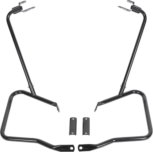 Vista 9 de ECOTRIC Barras protectoras de soporte para alforja compatibles con Harley Davidson Touring Street Road Glide FLH 2014-2024, color negro