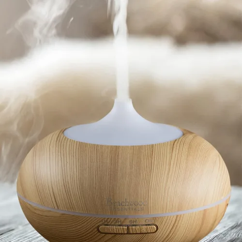 Vista 4 de Difusor ultrasónico de aromaterapia para aceites esenciales, grado terapéutico, te ayuda a relajarte, 3 temporizadores y 7 ajustes de luz ambiental