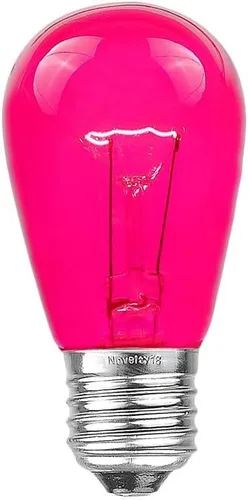Vista 6 de Novelty Lights Paquete de 25 focos S14 para patio al aire libre con base Edison de repuesto, E27 de tamaño mediano, multicolor, 11 vatios