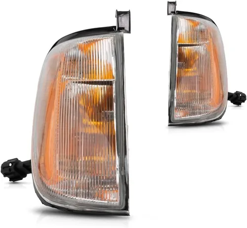 Vista 4 de Para 1998-2000 Nissan Frontier juego de luces de estacionamiento/señal lado del conductor y del pasajero NI2520124 + NI2521124 26125-7Z425 +