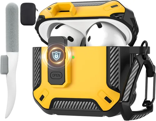 Vista 91 de Maxjoy Funda para AirPods Pro 3 2025, MagSafe compatible con bloqueo automático, funda protectora a prueba de golpes con soporte para teléfono
