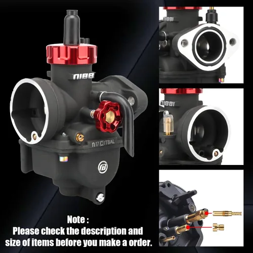 Vista 4 de NIBBI Carburador PE17mm, Carburador de 17mm para motor de motocicleta de 90cc 100cc 110cc con carburador Jets - Para Dirt Pit Bike Mini Bike
