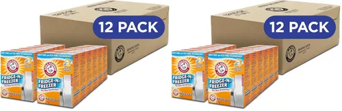 Vista 13 de Arm & Hammer Bicarbonato de Sodio Absorbedor de Olores para Nevera y Congelador, Naranja 14 oz, Paquete de 12