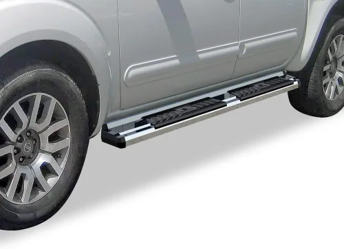 Vista 4 de APS Estribos de barras Nerf cromadas estilo OE compatibles con Nissan Frontier 2005-2024 Crew Cab