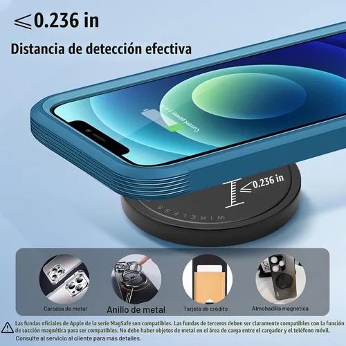 Vista 7 de Cargador inalámbrico magnético para iPhone 15W Max Fast Mag-Safe almohadilla de carga inalámbrica compatible con iPhone 16/16 Plus/16 Pro/16 Pro