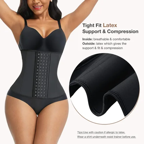Vista 2 de Lover-Beauty Entrenador de cintura para mujer, corsés de látex, faja de entrenamiento, reloj de arena