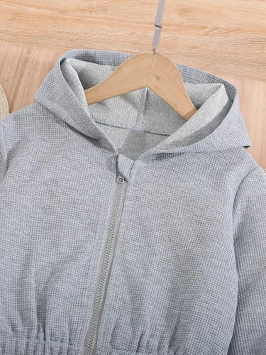 Vista 5 de Floerns Conjunto de 3 piezas para niñas con sudadera y chaqueta