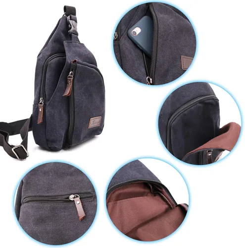 Vista 3 de Kalevel Mochila cruzada de viaje al aire libre, bolsa de hombro casual para hombres y mujeres, Ciclismo
