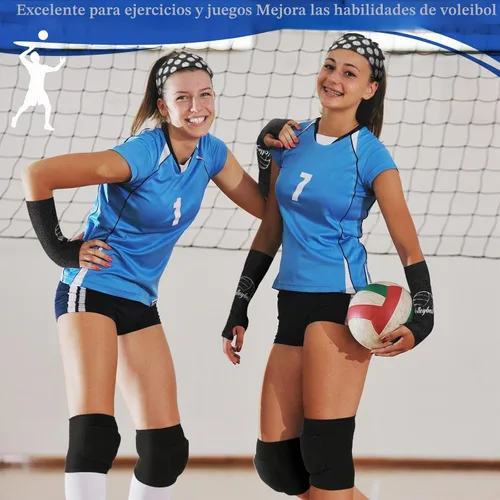Vista 5 de Yinder 4 piezas de rodillera de voleibol y manga para brazo Accesorios de voleibol Incluye funda para el antebrazo, codera, guardamuñeca