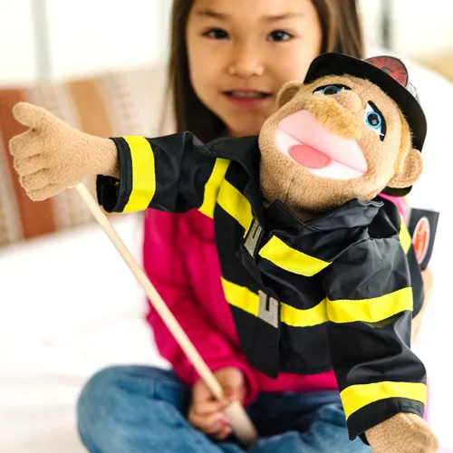 Vista 7 de Melissa & Doug - Paquete de marionetas, oficial de policía y bomberos