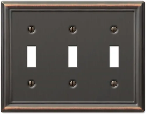 Vista 20 de Amerelle 149DDB - Placa de pared Chelsea, 1 Duplex, acero, bronce envejecido, 1 paquete