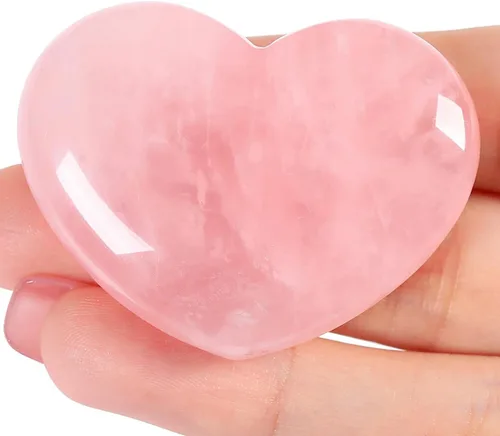 Vista 8 de MAIBAOTA 45 mm Cristal Corazón de Roca Piedra Grande Cristales de Sanación Regalos para Mujeres Piedra Natural Reiki Gema Pulida Rocas