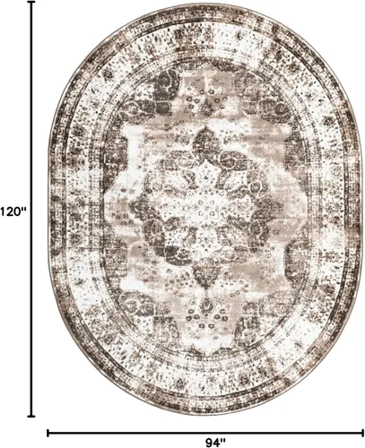 Vista 342 de Unique Loom Colección Sofia - Alfombra de área Salle Garnier (7' 1" x 10' Rectángulo, Borgoña/ Marfil)