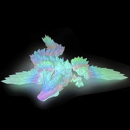 Vista 11 de Dragón Impreso en 3D - Dragón Volador de 18 Pulgadas con Alas, Juguete Fidget de Cristal Articulado XL con Alas, Decoración del Hogar, Regalo