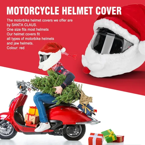 Vista 3 de Funda para casco de motocicleta, cubierta de felpa para casco de motocicleta, divertidas fundas de casco de motocicleta, fáciles de instalar