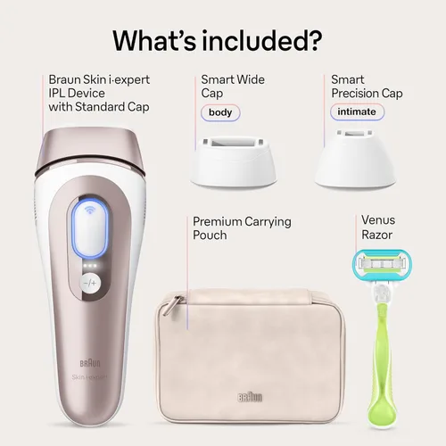 Vista 2 de Braun Smart IPL, Skin i·Expert Pro 7, el mejor dispositivo de depilación de VOGUE, depilación IPL para mujeres y hombres, reducción permanente