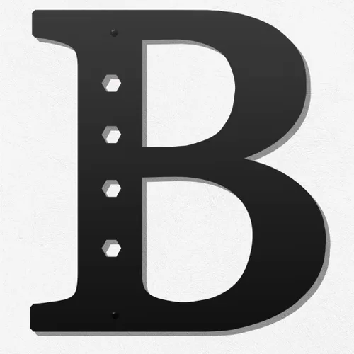 Vista 12 de Letras metálicas para decoración de pared de 12 pulgadas, letras colgantes negras, letras visuales 3D grandes del alfabeto moderno, decoración