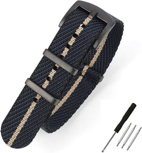 Vista 6 de WOUKUP Correa de reloj de nailon de tejido premium de 0.787 in y 0.866 in de repuesto para hombres
