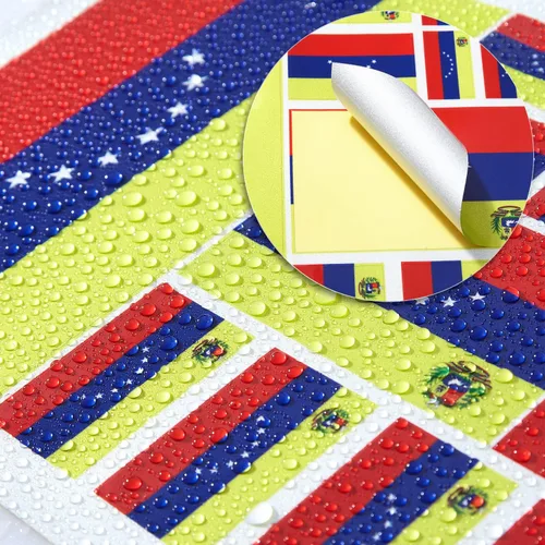 Vista 3 de CANTENDO Paquete de 3 calcomanías de bandera de Venezuela, calcomanías reflectantes de vinilo para automóvil, calcomanías impermeables