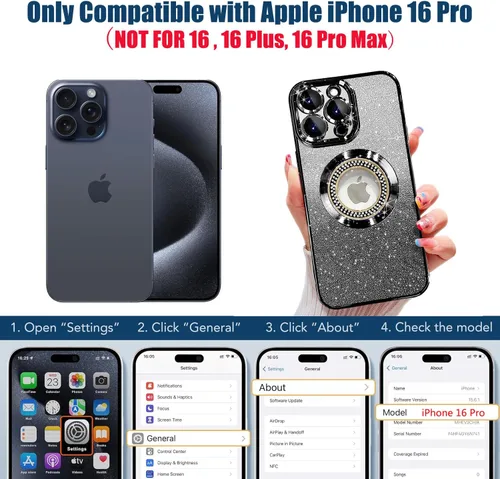 Vista 447 de Misscase Funda magnética con purpurina para iPhone 11 compatible con MagSafe, protección completa, delgada, a prueba de golpes, antiarañazos