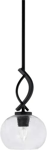 Vista 86 de Toltec Lighting Cavella Stem Colgado Mini colgante, acabado grafito, vidrio de muselina blanca de 4 pulgadas
