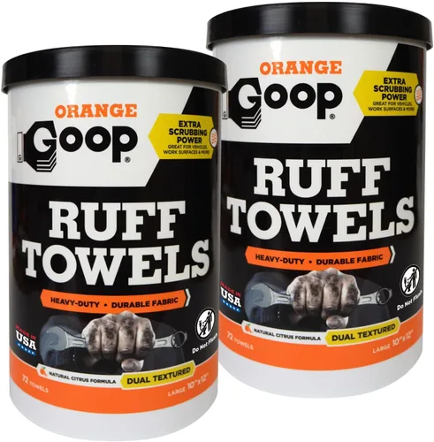 Vista 9 de GOOP Toallas naranjas resistentes con poder de fregar, toallitas de limpieza multiusos de doble textura de 10 x 12 pulgadas, eliminan la suciedad