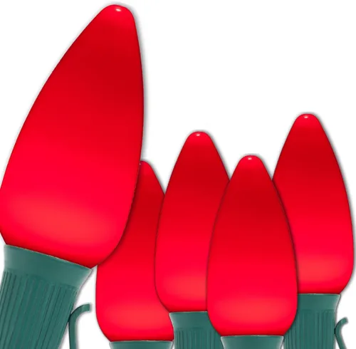 Vista 31 de Wintergreen Lighting 25 C9 OptiCore - Luces LED de Navidad para exteriores de alta resistencia, tira de luces de Navidad comerciales; cable verde