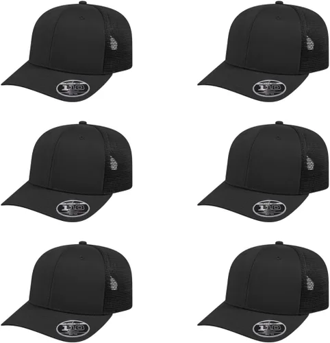 Vista 14 de Cap America i8502 Flexfit 110 Premium - Gorra de camionero de perfil medio con 6 paneles de malla trasera con protección UV y cierre ajustable