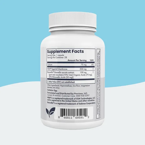 Vista 6 de Suplemento de apoyo articular con membrana natural de cáscara de huevo, condroitina de glucosamina, colágeno, ácido hialurónico y boswellia