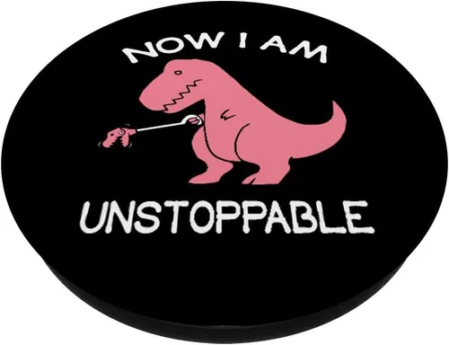 Vista 2 de Now I'm Unstoppable - Funny TRex T-Rex PopSockets intercambiables PopGrip
