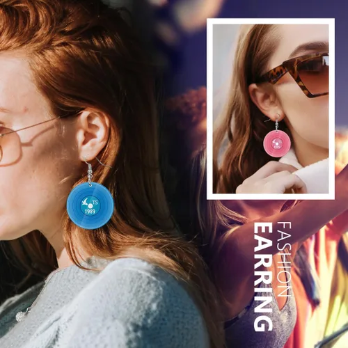 Vista 3 de Aretes inspirados en el cantante 1989 TS Inspired Pendientes para los fanáticos de la música regalos para los amantes de la música, regalos