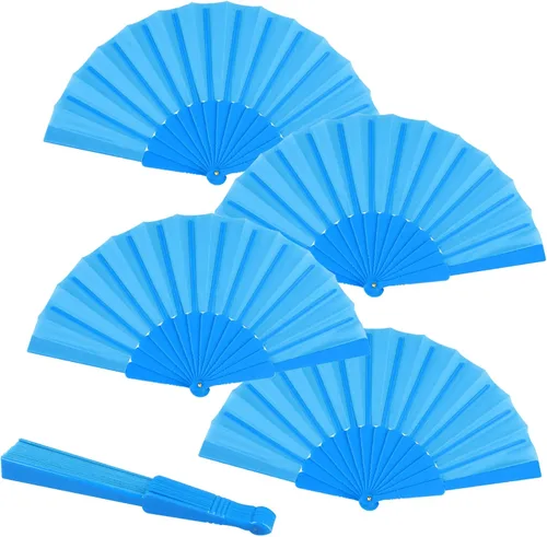 Vista 9 de Minelife 10 abanicos de mano plegables pequeños, estilo chino, japonés, ventilador de mano de verano, abanicos de tela vintage negros para fiestas